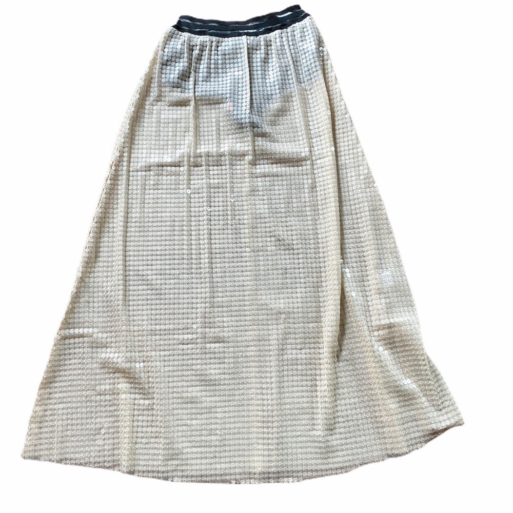 Dance & Marvel‎ ivory sequin maxi skirt small NWT!